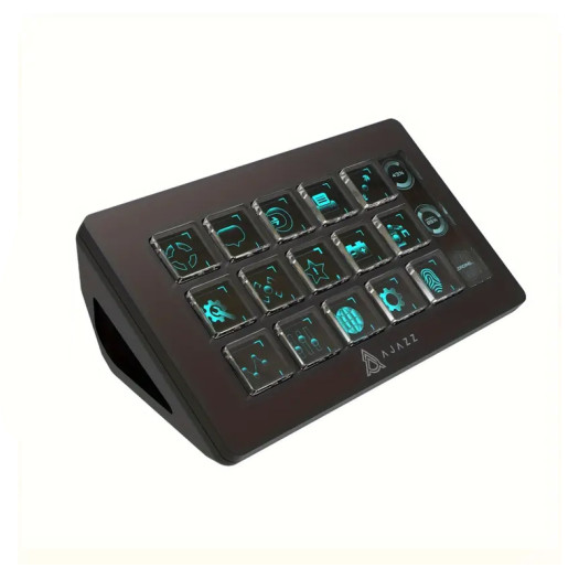 AJAZZ Live Streaming Control Console AKP153E Desktop Assistant Control Panel Controller for Stock Trading Live Streaming, Programmable Shortcut Keyboard with 15 Keys - Custom Console for Photo And Video Editing, Real-Time Streaming, Pc/Mac.